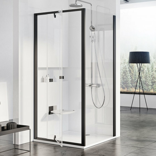 Душевая стенка Ravak Pivot PPS-90 90G70300Z1 профиль Черный стекло Transparent