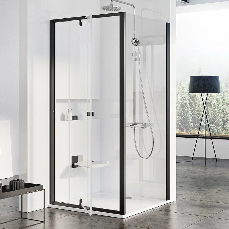 Душевая стенка Ravak Pivot PPS-90 90G70300Z1 профиль Черный стекло Transparent