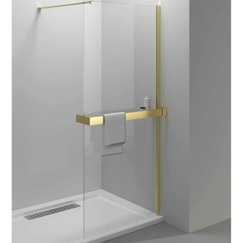 Душевая перегородка Vincea Walk-In HR 90 VSW-4HR900CLG профиль Брашированное золото стекло прозрачное