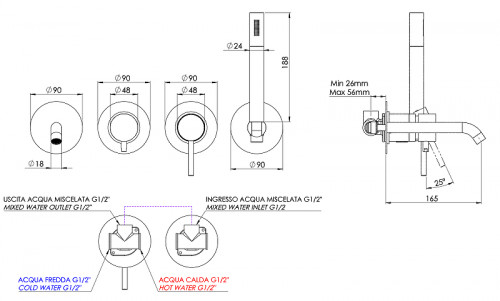 Смеситель для ванны Remer X Style X96S03ROXXDO цвет Золото глянцевое