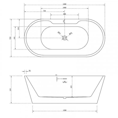 Акриловая ванна Abber AB9299-1.5 150х70 без гидромассажа