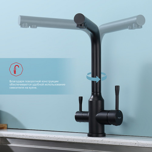 Смеситель для кухни Raglo R81.61.06 Черный матовый латунь
