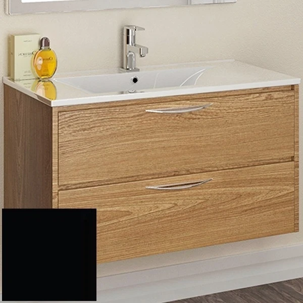 Тумба с раковиной SanVit Мэри-2 90 R kmery902 в цвете Ral подвесная Черный глянец МДФ / ЛДСП