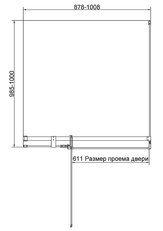 Душевой уголок Vincea Экстенза (Extenza) 100х100 VSR-4EX901010CLGM профиль Вороненая сталь стекло прозрачное