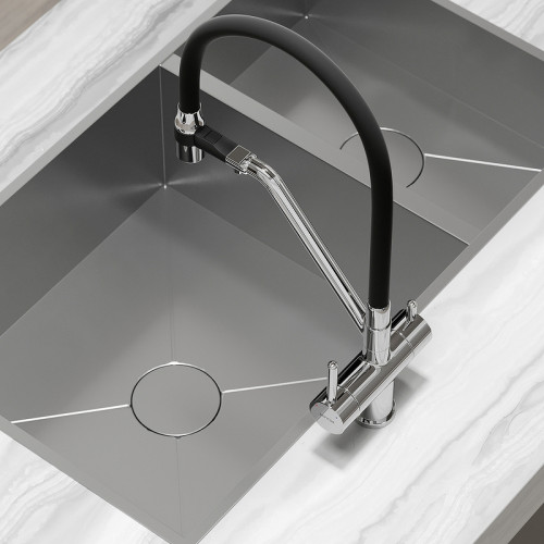 Смеситель для кухни Sancos Dora SC4003CH Хром Черный латунь