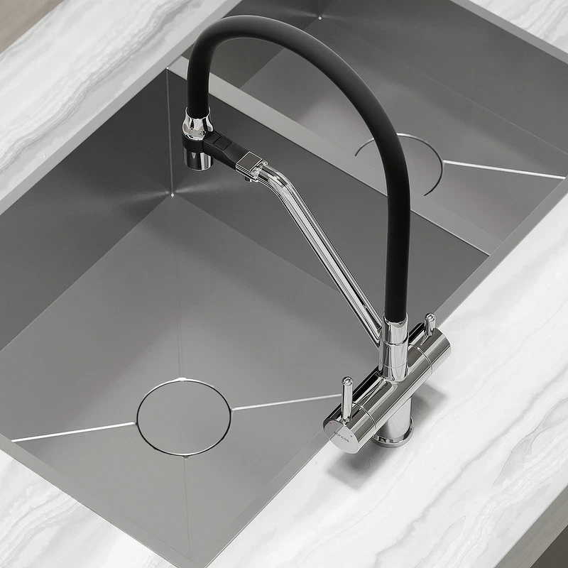 Смеситель для кухни Sancos Dora SC4003CH Хром Черный латунь