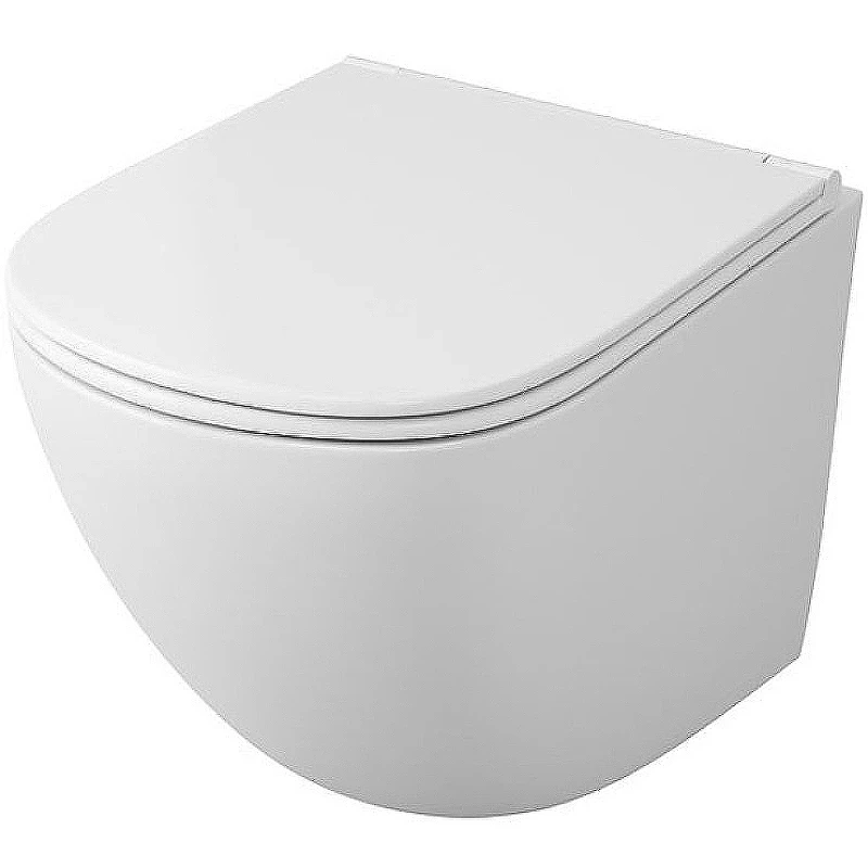 Комплект унитаза Owl 1975 Vind Cirkel-H TOWLT190302 с инсталляцией Tece Base 9400413 с сиденьем Микролифт и Белой клавишей смыва фарфор подвесной