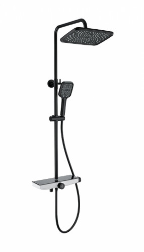 Душевая система Wonzon & Woghand WW-B3098-A-MB с термостатом цвет Черный матовый