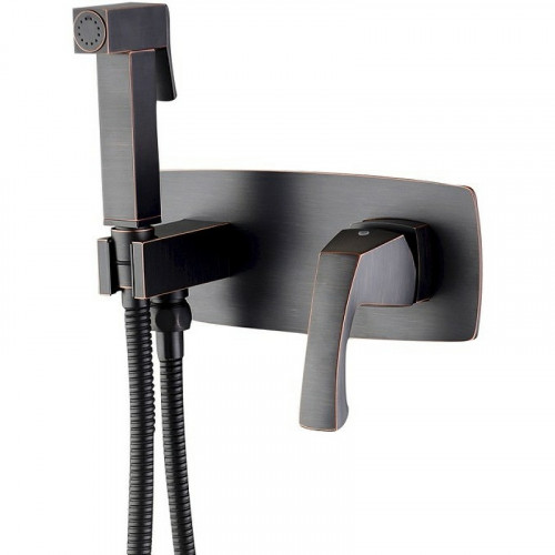 Гигиенический душ со смесителем Lemark Nubira LM6219ORB Черная бронза латунь встраиваемый