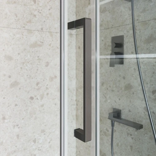 Душевой уголок BelBagno Marino 2 110x80 MARINO-2-AH-1-110/80-C-GM профиль Оружейная сталь стекло прозрачное