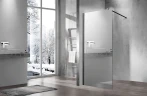Душевая перегородка Vincea Walk-In 90 VSW-1H900MRB профиль Черный матовый стекло зеркальное