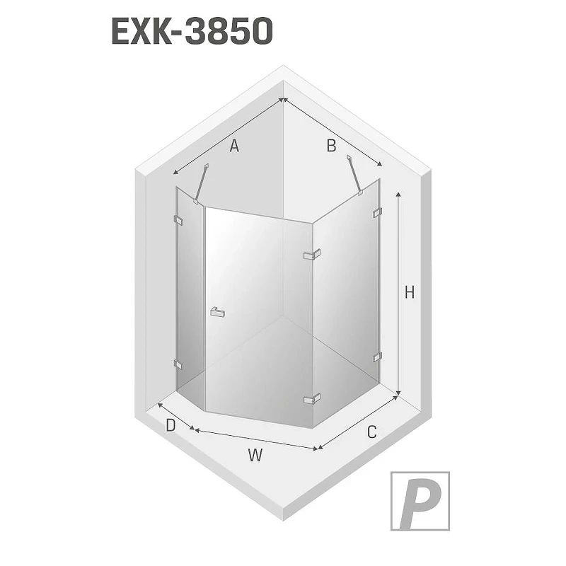 Душевое ограждение New Trendy AVEXA Gold x100 EXK-3850