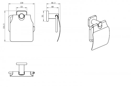 Держатель туалетной бумаги Wonzon &amp; Woghand WW-V1802-BG с крышкой цвет Брашированное золото