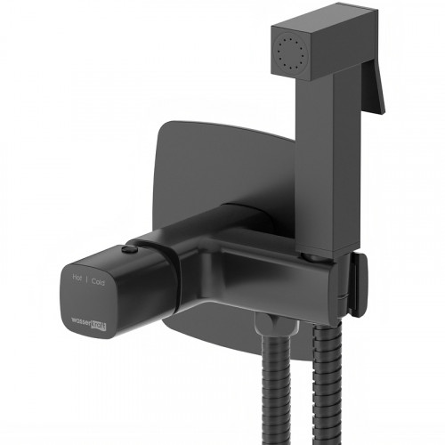 Гигиенический душ со смесителем WasserKRAFT Nuthe 9138 Черный матовый латунь встраиваемый