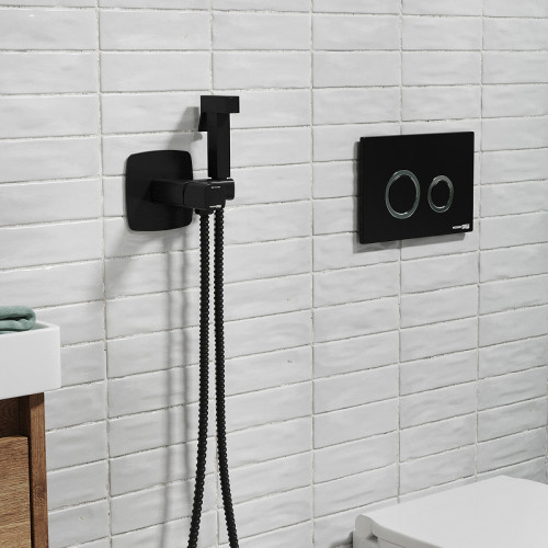 Гигиенический душ со смесителем WasserKRAFT Nuthe 9138 Черный матовый латунь встраиваемый