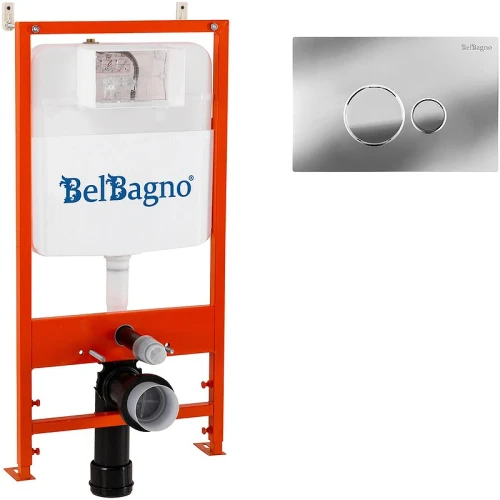 Инсталляция BelBagno BB026/BB081CR с клавишей смыва Хром глянцевый пластик