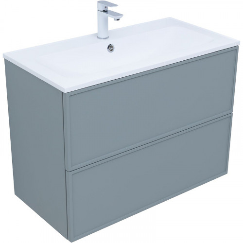 Тумба под раковину Aquanet Арт 90 313276 подвесная Мисти грин МДФ / ЛДСП