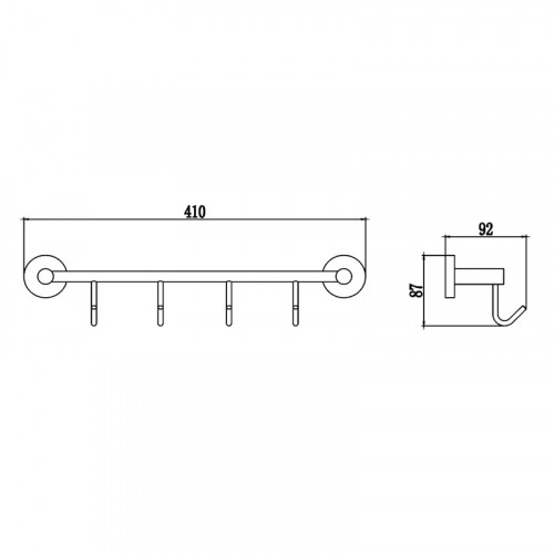 Вешалка для полотенец Savol S-008774 цвет Хром