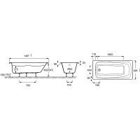 Акриловая ванна Jacob Delafon Patio 150x70 E6810RU-01 без гидромассажа