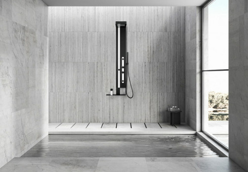 Душевая панель Black&amp;White Gravity GR027 027000 с гидромассажем Черная матовая Белая матовая