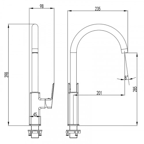 Смеситель для кухни Azario Hardcore AZ-VJG568277C цвет Хром