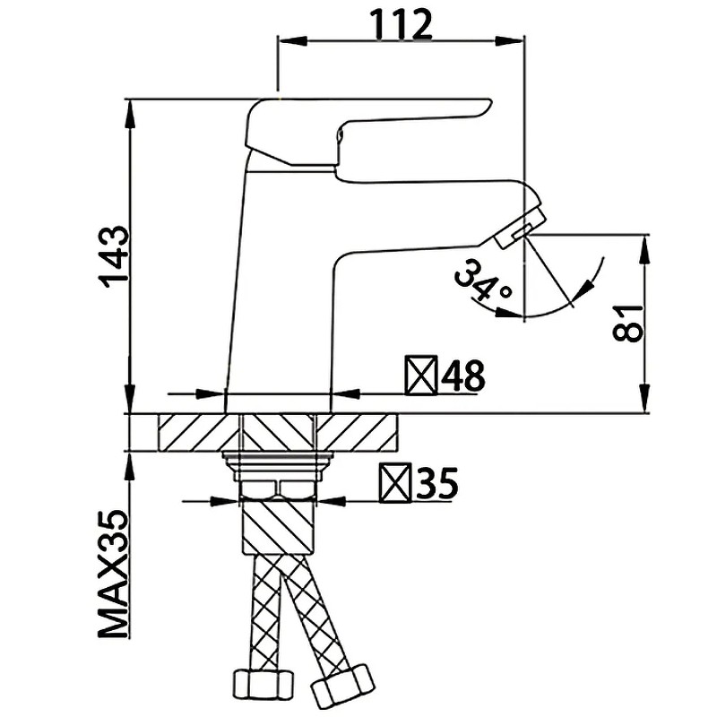Смеситель для раковины Frap H17-6 F1017-6 Черный матовый латунь