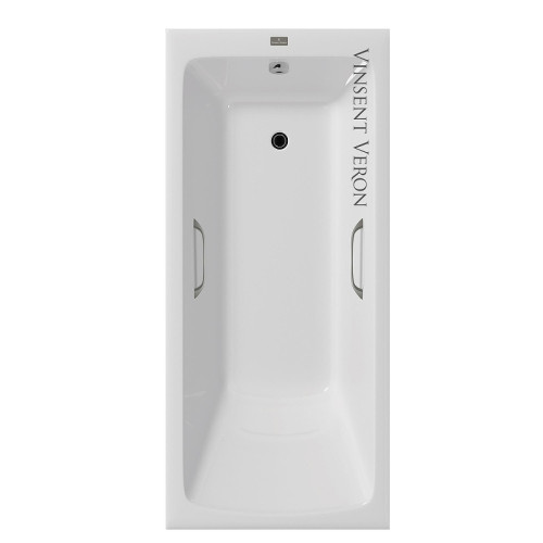 Чугунная ванна Vinsent Veron Kingston 180x80 VKN1808050H/VH0012GM цвет Белый с квадратными ручками оружейная сталь