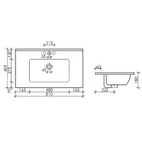 Раковина Ceramicanova Element 80 CN7005 Белая фарфор полувстраиваемая