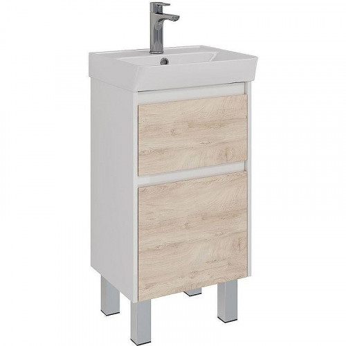 Тумба под раковину Lemark Combi 45 LM03C45T-dub подвесная Дуб кантри Белый глянец