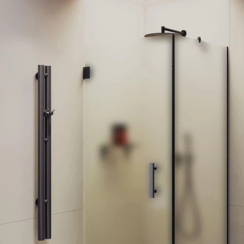 Душевой уголок Maybah Glass MGY-1305-6 1000х1000х1950 на петлях Черный стекло сатиновое
