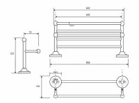 Полка для полотенец Bemeta Retro chrom 144302092 Хром