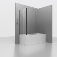 Боковая стенка для шторки на ванну RGW Z-050-4B 70 352205407-14 профиль Черный стекло прозрачное