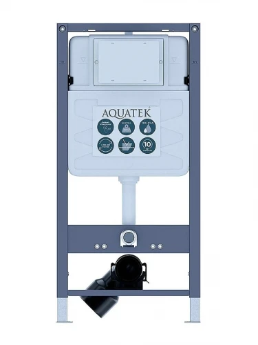 Комплект унитаза с инсталляцией Aquatek Set Aquatek Оберон T PNS013 цвет Белый с сиденьем Микролифт и клавишей смыва цвет Хром матовый
