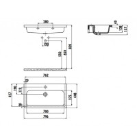 Раковина Creavit Ipek 80 IP080-00CB00E-0000 Белая фарфор подвесная, полувстраиваемая