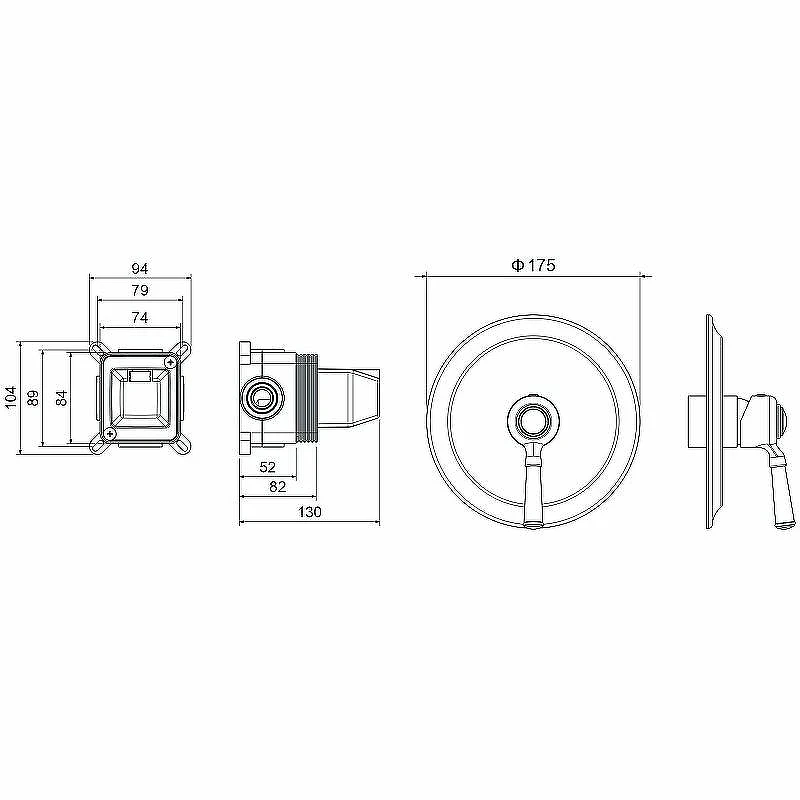 Смеситель для душа Aquatek Классик AQ1566PG Полированное золото