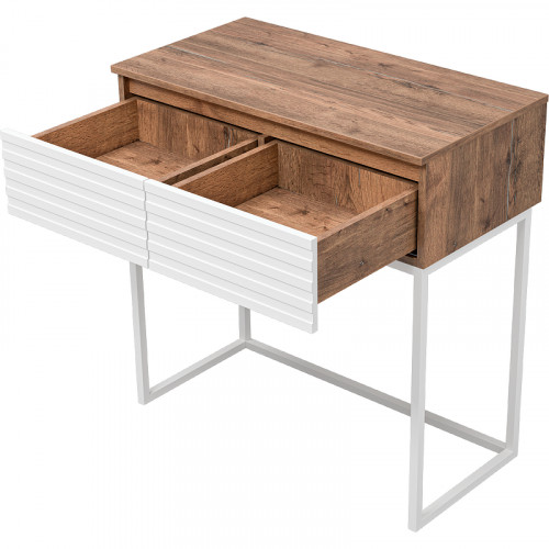 Тумба Brevita Dakota 80 DAK-019080-19-012Я Белая матовая Дуб Галифакс олово МДФ / ЛДСП