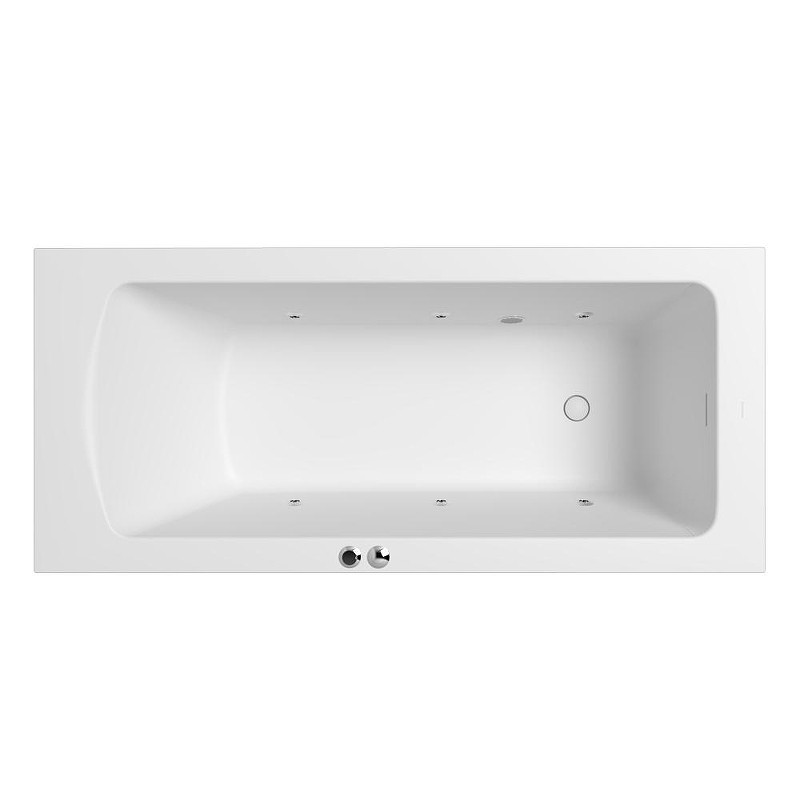 Ванна из искусственного камня Whitecross Coin 170x75 0224.170075.200.SOFT.CR цвет Белый матовый с гидромассажем форсунки Хром