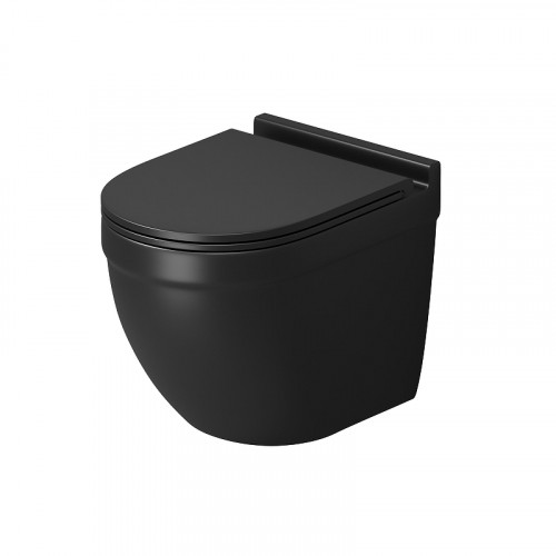 Унитаз Grossman Торнадо GR-4483BMSQ подвесной цвет Черный матовый с сиденьем Микролифт