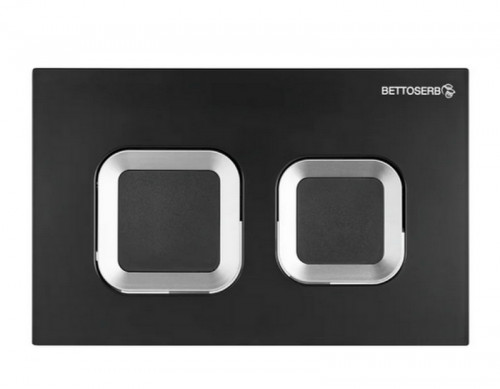 Инсталляция Bettoserb Sava Fix Slim SET40006487 для унитаза с клавишей смыва цвет Черный матовый Хром глянцевый