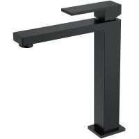Смеситель для раковины Boheme Qubic 472-B Черный матовый латунь