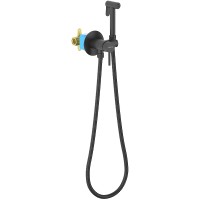 Гигиенический душ со смесителем Aquatek Европа AQ1021MB Черный матовый латунь встраиваемый
