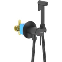 Гигиенический душ со смесителем Aquatek Европа AQ1021MB Черный матовый латунь встраиваемый