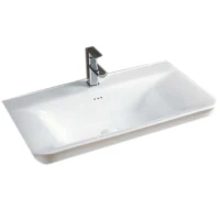 Раковина CeramaLux 80 NYJ851-80 Белая фаянс полувстраиваемая