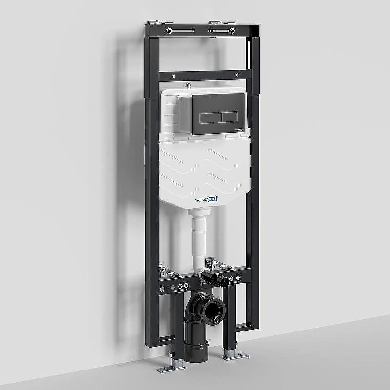 Инсталляция WasserKRAFT Dinkel 58TLT.010.ME.MB03 для унитаза с Черной матовой клавишей смыва