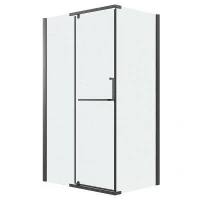 Душевой уголок Grossman Pragma 110x100 L 120.K33.03.1110.21.02 профиль Черный матовый стекло шиншилла