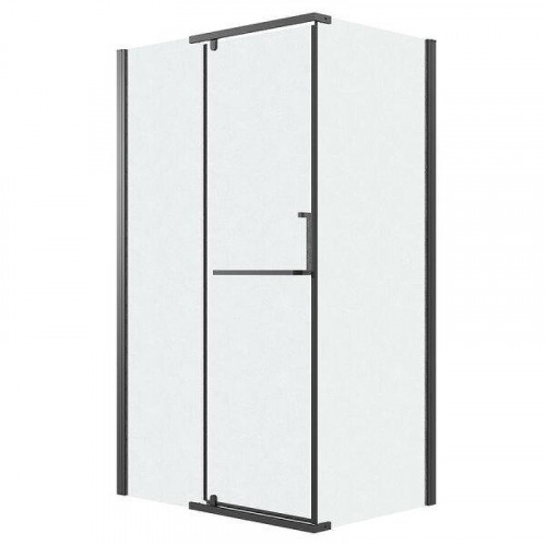 Душевой уголок Grossman Pragma 110x100 L 120.K33.03.1110.21.02 профиль Черный матовый стекло шиншилла