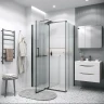 Душевой уголок Grossman Pragma 110x100 L 120.K33.03.1110.21.02 профиль Черный матовый стекло шиншилла