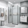 Душевой уголок Grossman Pragma 110x100 L 120.K33.03.1110.21.02 профиль Черный матовый стекло шиншилла