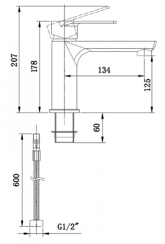 Смеситель для раковины Boch Mann Doris BM8598 Черный