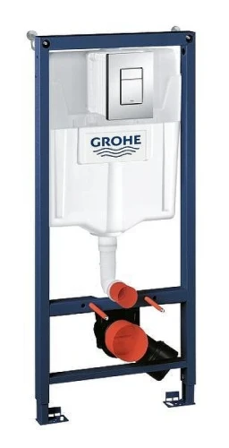Унитаз с инсталляцией Azario AZ-0052-UQ3 + Grohe Rapid 38772001 цвет Белый с сиденьем Микролифт и клавишей смыва цвет Хром